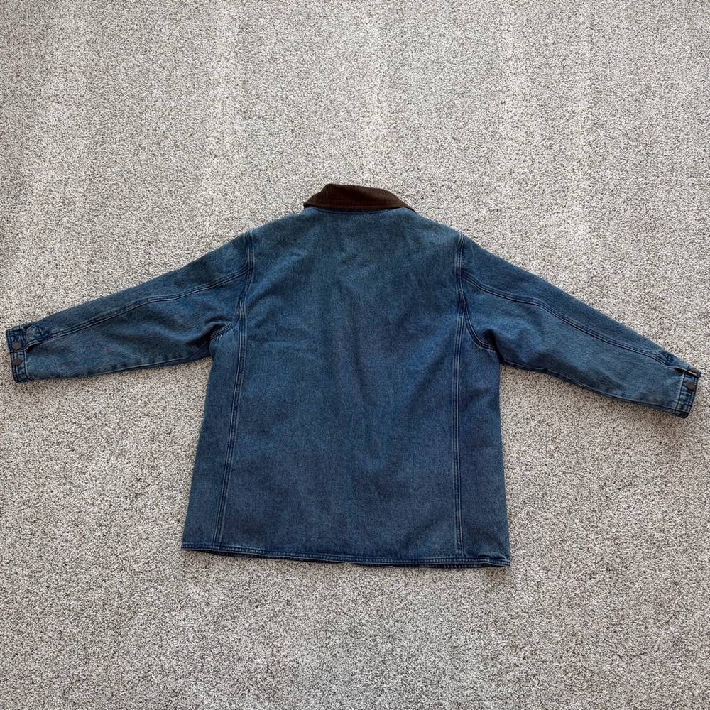 EUC Woolrich Women’s Denim Wool Blanket Lined Chore Barn Coat Jacket Sz XL - Picture 3 of 10